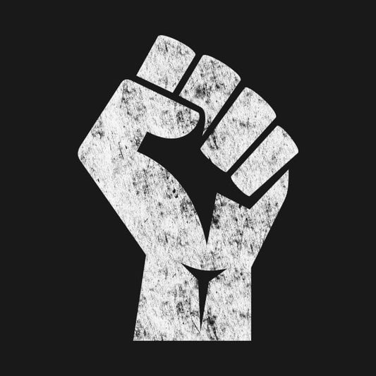 Big White Raised Fist Salute Of Unity Solidarity Resistance T-Shirt