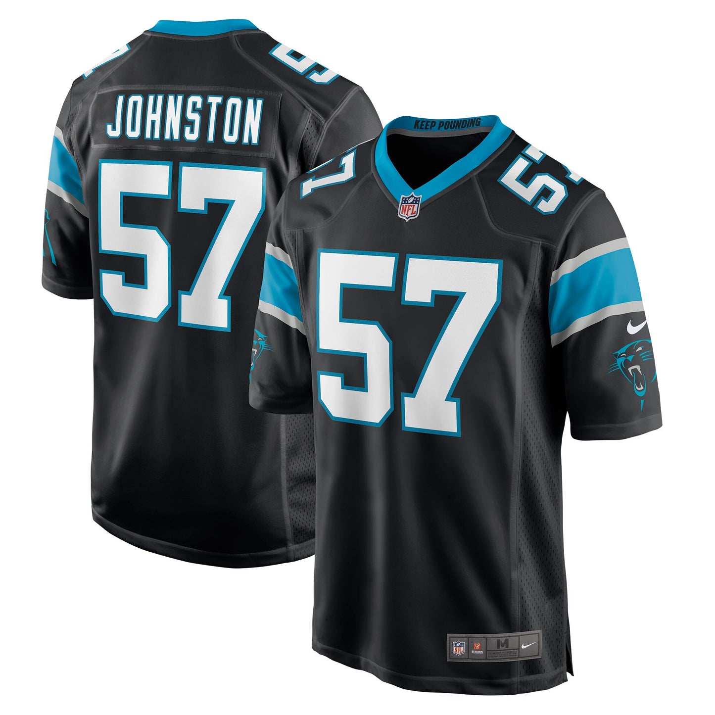 Clay Johnston Carolina Panthers Game Jersey - Black
