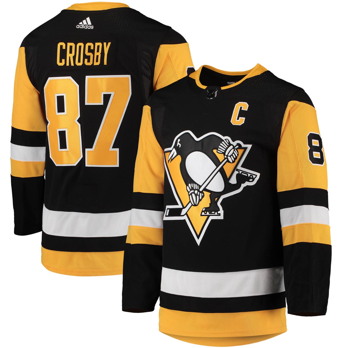 Sidney Crosby Pittsburgh Penguins Home Captain Patch Primegreen Authentic Pro Player Jersey - Black
