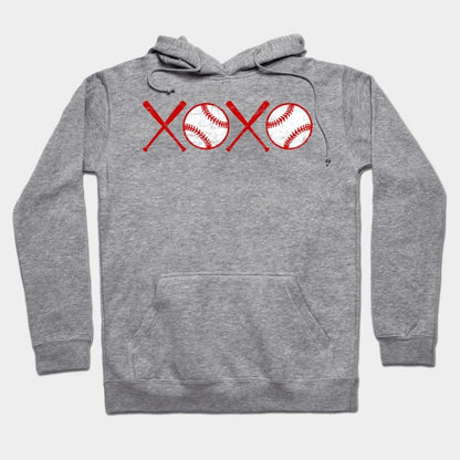 Xoxo Love Baseball Hugs And Kisses Red And White Hoodie