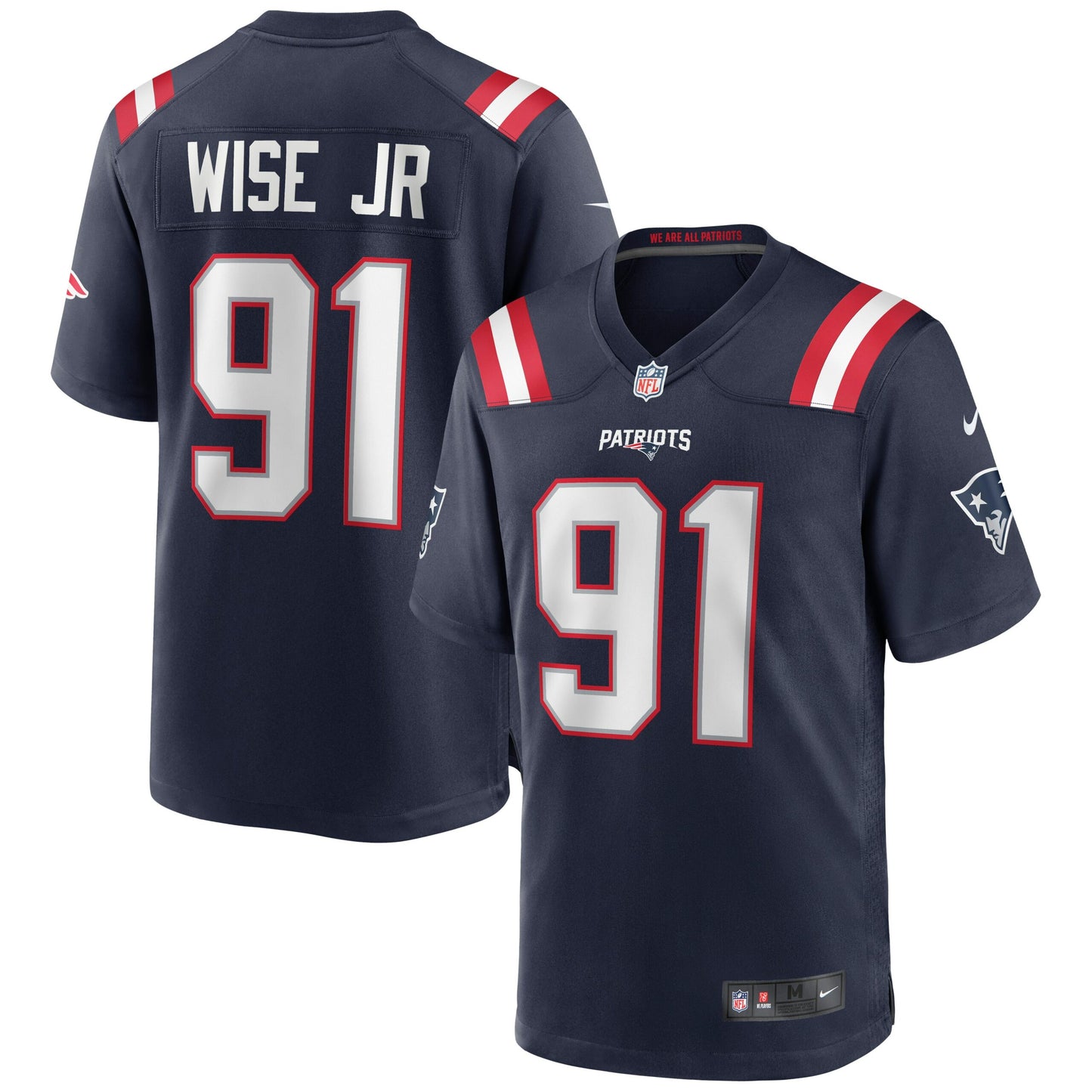 Deatrich Wise Jr. New England Patriots Game Jersey - Navy