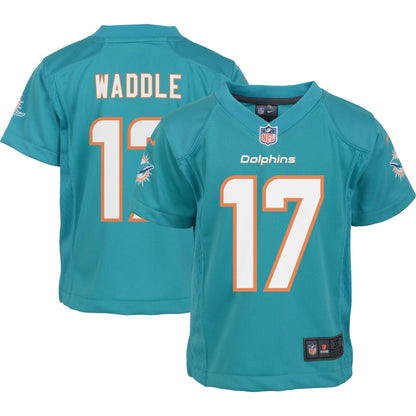 Preschool Jaylen Waddle Aqua Miami Dolphins Game Jersey