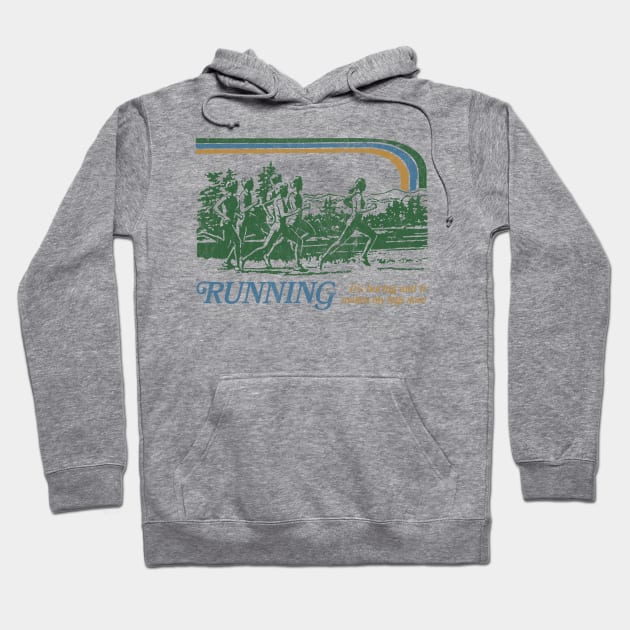 Running / 80S Vintage Style Parody Design Hoodie