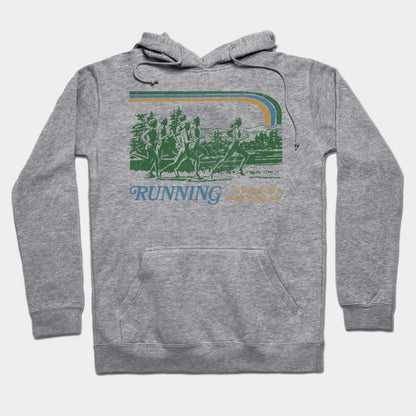 Running / 80S Vintage Style Parody Design Hoodie