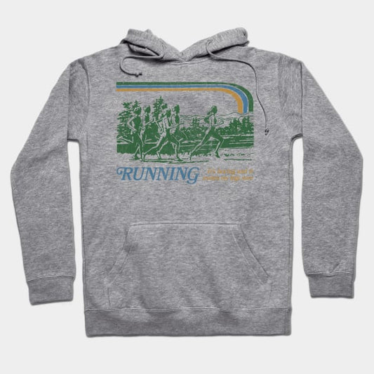 Running / 80S Vintage Style Parody Design Hoodie