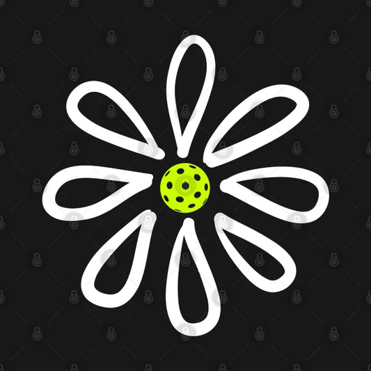 Pickleball Shirts, Flower Daisy Pickleball Center Hoodie