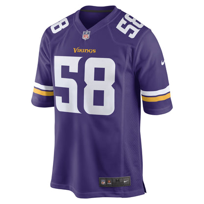 Jordans Hicks Minnesota Vikings Game Player Jersey - Purple