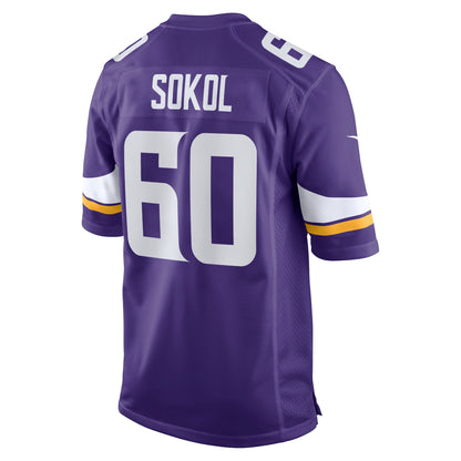 Josh Sokol Minnesota Vikings Home Game Player Jersey - Purple