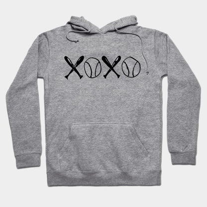 Xoxo, Crossed Baseball Bats And Baseballs Hoodie