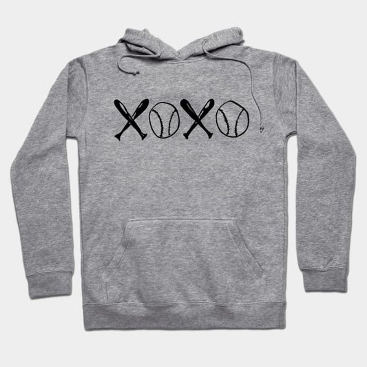 Xoxo, Crossed Baseball Bats And Baseballs Hoodie