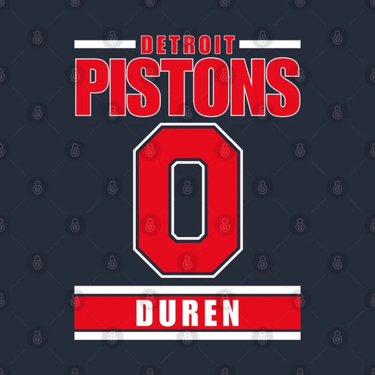 Detroit Pistons Duren 0 Basketball T-Shirt