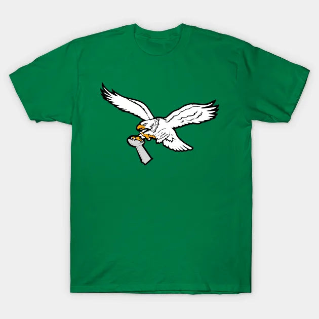 Super Bowl Lix (59) Eagles Kelly Green Trophy Philadelphia Champions T-Shirt