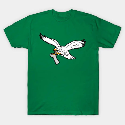 Super Bowl Lix (59) Eagles Kelly Green Trophy Philadelphia Champions T-Shirt