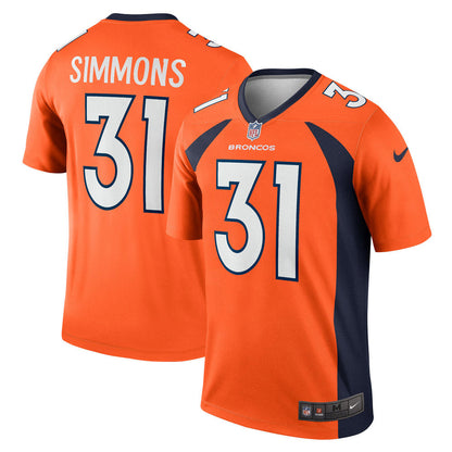 Men's Denver Broncos Justin Simmons Legend Jersey Orange