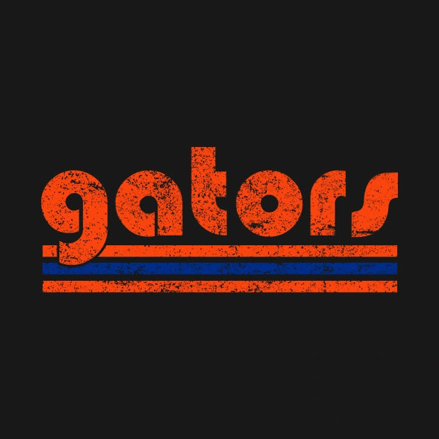 Vintage Gators Retro Three Stripes Weathered Hoodie