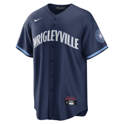 Custom Chicago Cubs City Connect Wrigleyville Men's Replica Jersey