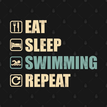 Eat Sleep Swimming Repeat - Funny Swimming Lovers Gift Hoodie