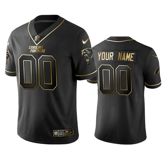2019 Carolina Panthers Custom Black Golden Edition Vapor Untouchable Limited Jersey Mens