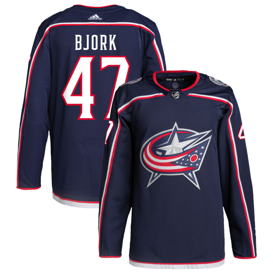 Marcus Bjork Columbus Blue Jackets Home Primegreen Authentic Pro Jersey - Navy
