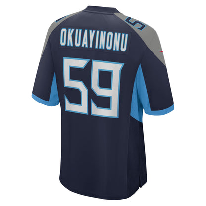 Sam Okuayinonu Tennessee Titans Home Game Player Jersey - Navy