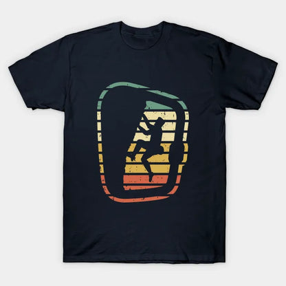 Climbing Rock Climber Carabiner Retro Design T-Shirt