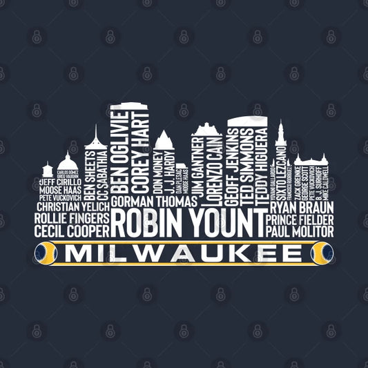 Milwaukee Baseball Team All Time Legends, Milwaukee City Skyline Hoodie