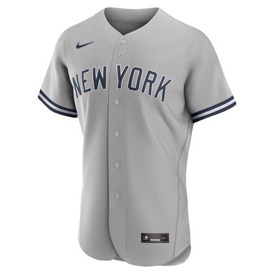 New York Yankees Road Authentic Custom Jersey - Gray