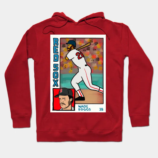 Wade Boggs - Homer At The Bat Inspired Red Sox Baseball Card Parody Tee Hoodie