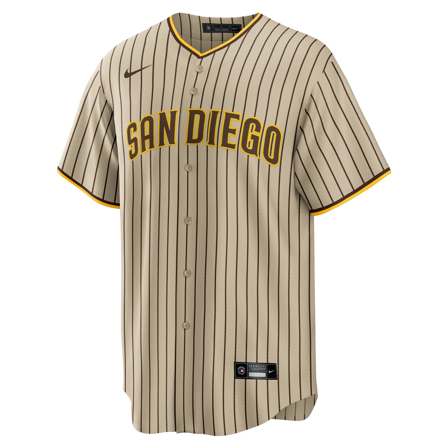 San Diego Padres Road Custom Replica Jersey - Brown