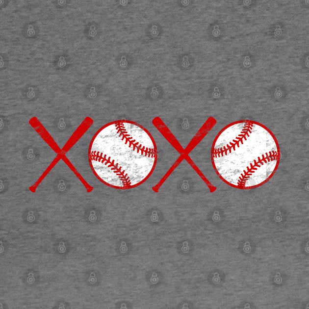 Xoxo Love Baseball Hugs And Kisses Red And White Hoodie