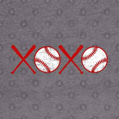Xoxo Love Baseball Hugs And Kisses Red And White Hoodie