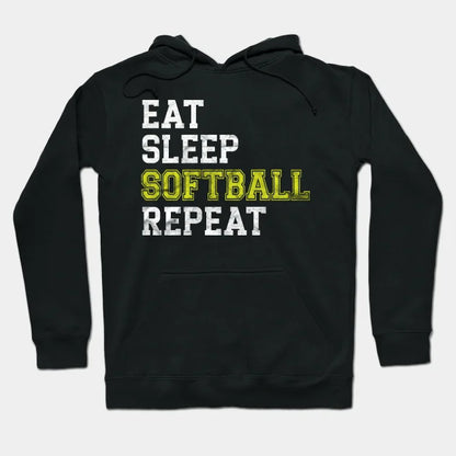 Eat Sleep Softball Repeat' Sport Softball Hoodie