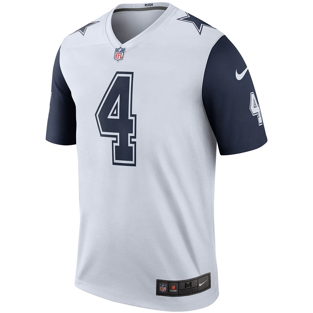 Men's Dallas Cowboys Dak Prescott Color Rush Legend Player Jersey White