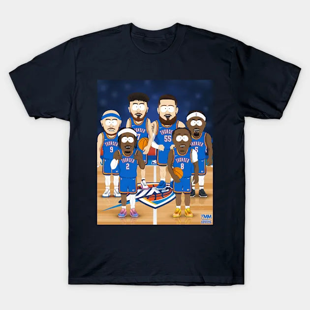 Okc Thunder South Park Digital Illustration T-Shirt