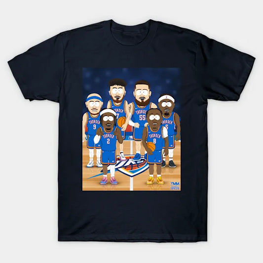 Okc Thunder South Park Digital Illustration T-Shirt