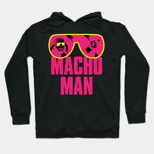 Official Band Shirts Macho Man Ooold School Neon Purple Heather Adult Hoodie