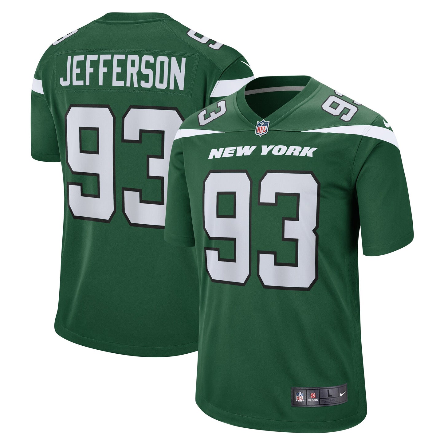 Quinton Jefferson New York Jets Game Jersey - Green