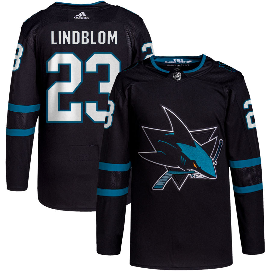 Oskar Lindblom San Jose Sharks Alternate Primegreen Authentic Pro Jersey - Black