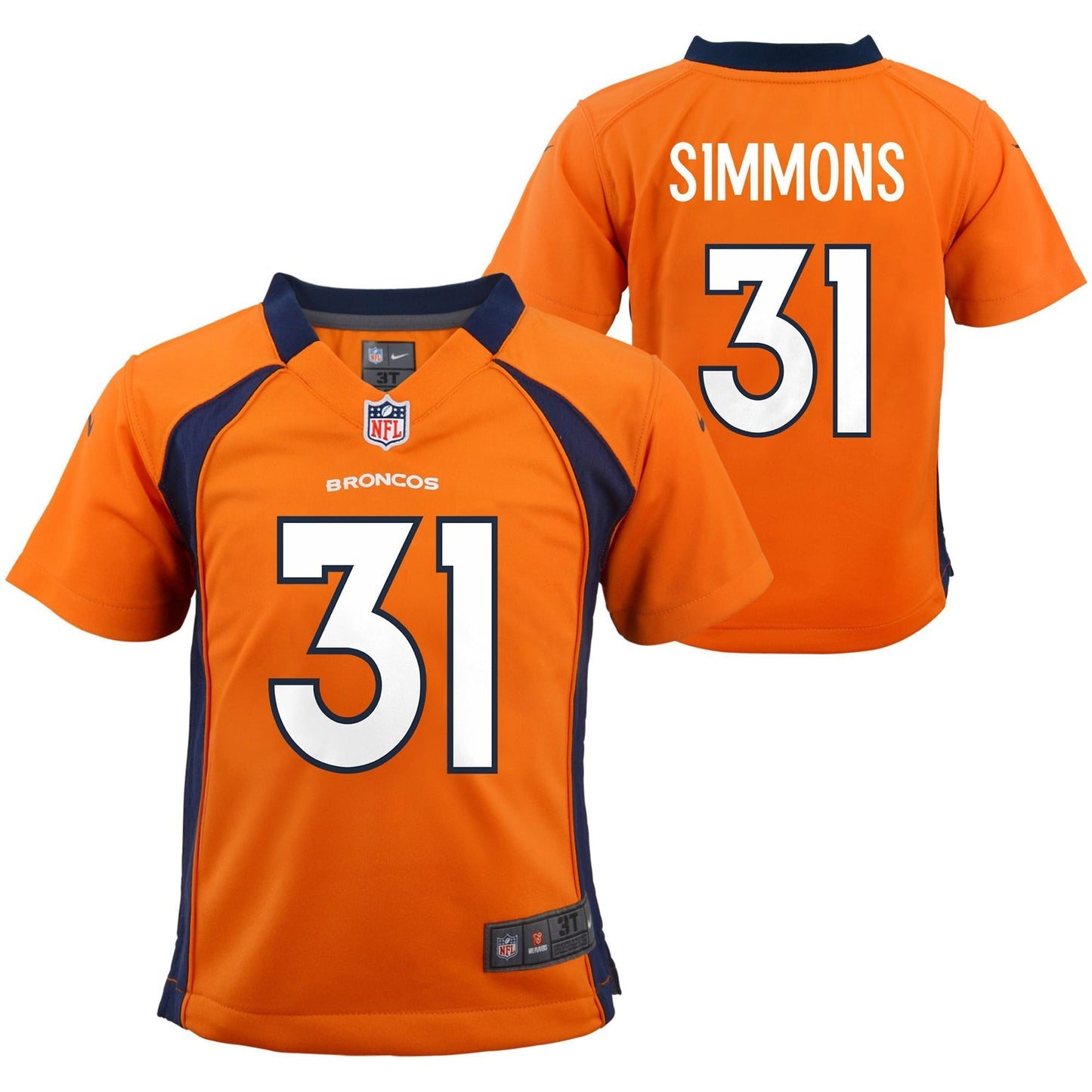 Toddler Justin Simmons Orange Denver Broncos Game Jersey
