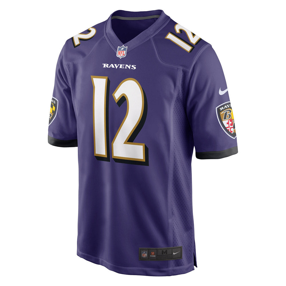 Men's Baltimore Ravens Rashod Bateman Game Jersey Purple