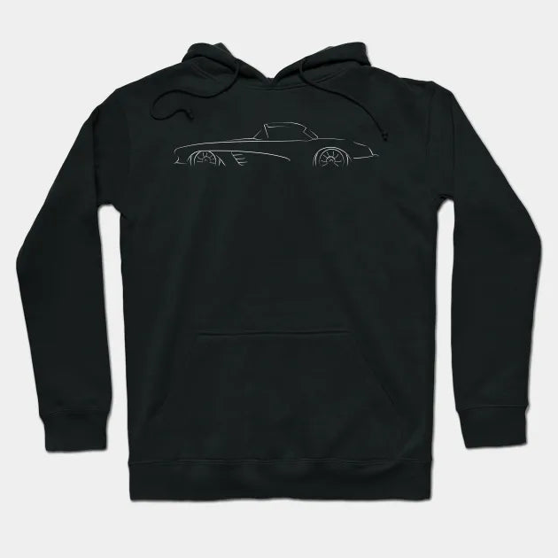 1958 Chevy C1 Corvette - Stencil Profile, White Hoodie