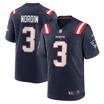 Quinn Nordin New England Patriots Game Jersey - Navy