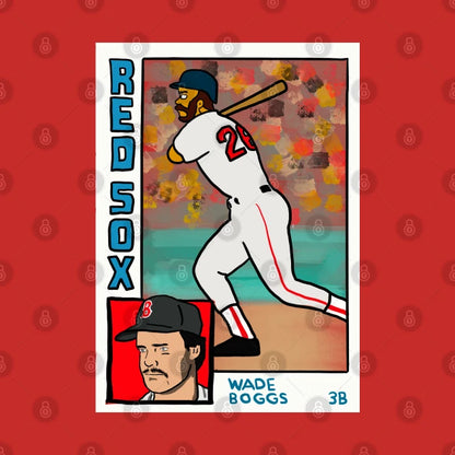 Wade Boggs - Homer At The Bat Inspired Red Sox Baseball Card Parody Tee Hoodie