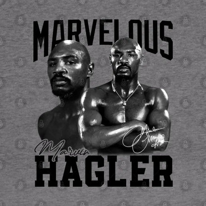 Marvelous Marvin Hagler Boxing Legend Signature Vintage Retro 80S 90S Bootleg Rap Style Hoodie