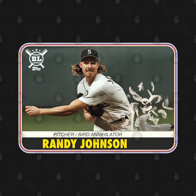 Randy Johnson Bird Annihilator Baseball Card T-Shirt