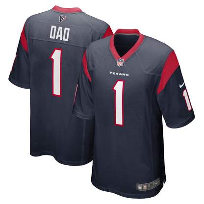 Number 1 Dad Houston Texans Game Jersey - Navy