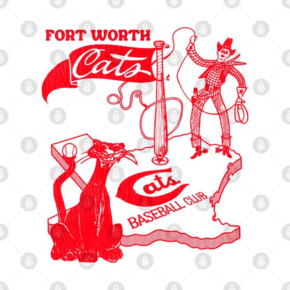 Defunct Fort Worth Cats Texas League Baseball T-Shirt