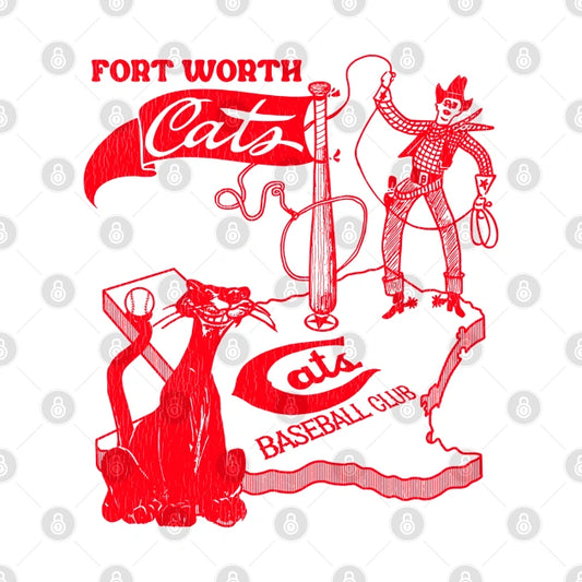 Defunct Fort Worth Cats Texas League Baseball T-Shirt