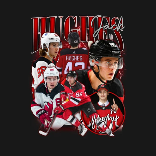 Jack Hughes Hockey Retro Bootleg Retro Bootleg T-Shirt