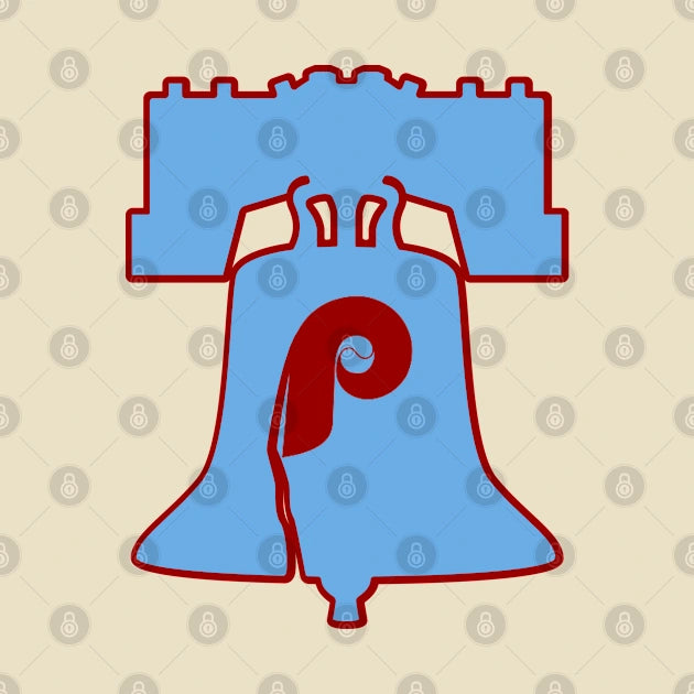 Powder Blue Retro Baseball Phillies Liberty Bell T-Shirt